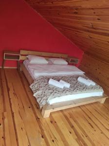 a bedroom with two beds in a attic at Ağva Serenita Villa in Sile