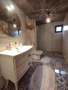 a bathroom with a sink and a toilet at Ağva Serenita Villa in Sile