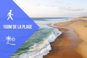 a picture of a beach with the words de la place at Le Beach Break - Seignosse Le Penon in Seignosse