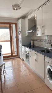cocina con fregadero y lavavajillas en Apartamento La Bien Cercada, en Zamora