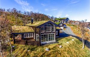 an overhead view of a house with a grass roof at Amazing Home In Rauland With 4 Bedrooms, Sauna And Wifi in Rauland