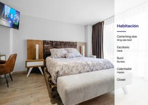 מיטה או מיטות בחדר ב-Urban Getaway, Trendy Polanco, Home Office