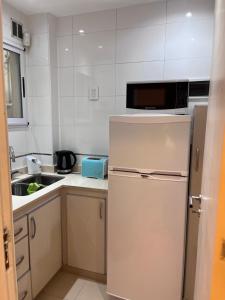 Il comprend une petite cuisine équipée d'un réfrigérateur et d'un four micro-ondes. dans l'établissement OASIS Centro Obelisco, à Buenos Aires