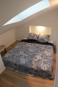 1 dormitorio con 1 cama en una habitación en Logement indépendant appartement T2 bis style loft, en La Vraie-Croix