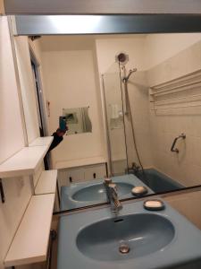Kúpeľňa v ubytovaní Appartement 2 Pièces avec une grande terrasse, 3 étoiles, Wifi, Box pour véhicule et vélos