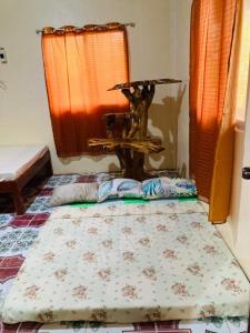 1 cama en una habitación con ventana en Jeremias Transient Patar Bolinao near WhiteBeach LightHouse, en Bolinao