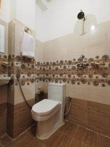 a bathroom with a toilet and a sink at Natures Treat Homestay in Tānsing
