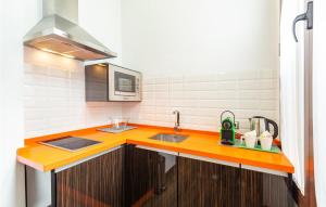 a kitchen with a sink and a microwave at Stunning Apartment In Sevilla With Wifi in Seville