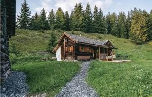 una cabaña de madera en una colina con un camino de grava en Beautiful Home In Mittersill With Wifi en Mittersill