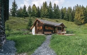 domek na wzgórzu z żwirową drogą w obiekcie Ferienhaus Mit Bergidylle w mieście Mittersill