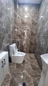 y baño con aseo y lavamanos. en ANDL APARTMENTS, en Samarkand