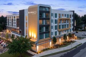 an aerial view of a building with a parking lot at Residence Inn by Marriott Decatur Emory Area in Decatur