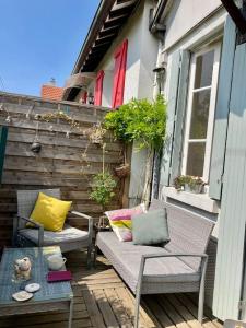 Posedenie v ubytovaní Charmante maisonnette proche plage et commerces