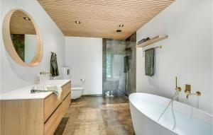 Vannituba majutusasutuses Gorgeous Home In Bryrup With Kitchen