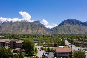 a view of a city with mountains in the background at Residence Inn by Marriott Provo in Provo