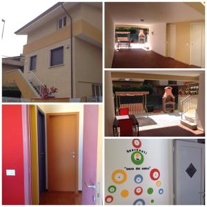 a collage of pictures of a house at La casa dei colori in Torre del Lago Puccini