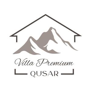 un logotipo de montaña en una ilustración de fondo blanco en Villa Premium Qusar, en Qusar