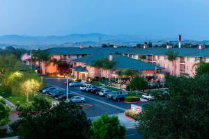 a town with cars parked in a parking lot at Residence Inn by Marriott Santa Clarita Valencia in Santa Clarita