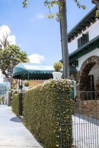 a hedge in front of a building next to a street at Pousada Catedral in Petrópolis