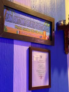 Certifikát, hodnocení, plakát nebo jiný dokument vystavený v ubytování San Antonio Beach Guesthouse & Restaurant