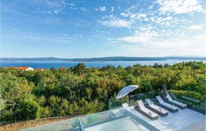 a view of the water from a house at Lovely Home In Crikvenica With Outdoor Swimming Pool in Crikvenica