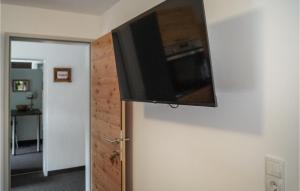 Elle comprend une télévision à écran plat suspendue au mur. dans l'établissement 1 Bedroom Lovely Apartment In Unterweg, 