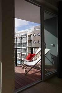 Balkón nebo terasa v ubytování Kustappartementen