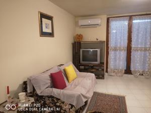 sala de estar con sofá y TV en APE REGINA Morlupo extension, en Morlupo