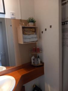 Ένα μπάνιο στο Le studio des halles avec climatisation 15m2