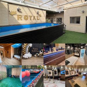 a collage of photos of a resort with a pool at רויאל חדרי אירוח - באר שבע - Royal in Beer Sheva