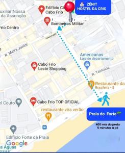 a map of cabrio fibre optic optic top official w obiekcie Zênit Hostel da Cris w mieście Cabo Frio