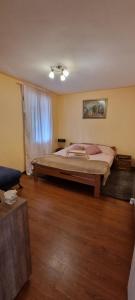 una camera da letto con un letto grande e una finestra di Vinogradski konak Belgrade, Sopot,Kosmaj a Sopot
