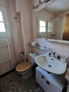 Koupelna v ubytování Chalet traditionnel avec jacuzzi extérieur