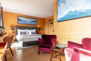 Katil atau katil-katil dalam bilik di Hotel-Restaurant Valrose