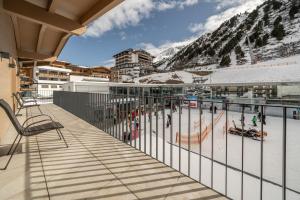 a view of a ski resort with skis on the snow at Mein Gaisberg in Obergurgl