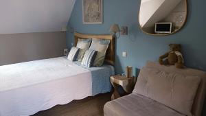 Ένα ή περισσότερα κρεβάτια σε δωμάτιο στο Les chambres de l'Atelier