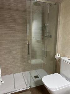 A bathroom at Casa La Rosada