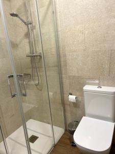 A bathroom at Casa La Rosada