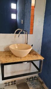 a bowl sink on a counter in a bathroom at Don Rosendo in Volcán