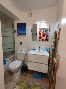 Koupelna v ubytování Appartement KER-EOL Résidence CANOUAN Sainte-Anne avec piscine