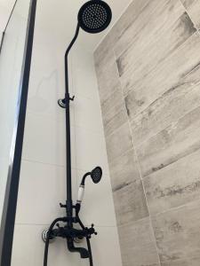a shower head in a bathroom next to a wall at Gomez Point Mendoza in Mendoza