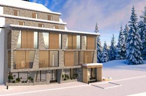 a rendering of a building in the snow at Gondola Apartments in Jahorina
