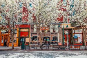 a street with trees in front of a building at Golden Lofts Unit 1 Downtown Traverse City 1BD 1BA in Traverse City