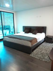 Postel nebo postele na pokoji v ubytování Finca las palmeras /Cabaña de Ian