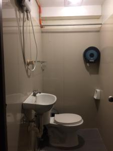 ein Bad mit einem WC und einem Waschbecken in der Unterkunft CrisFil's Lodge Incorporated in Dumaguete