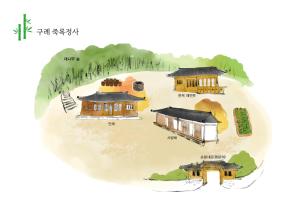 a drawing of a chinese house with annotations at Hanok Stay - JukRokJungSa in Gurye