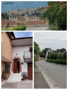 a collage of photos of a building and a street at Demetra Azienda Agricola in Padula