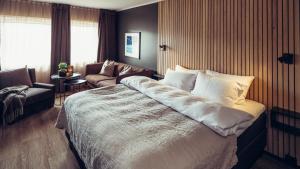Een bed of bedden in een kamer bij Hovdestøylen