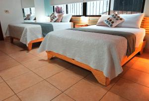 a bedroom with two beds in a room at Trebol Amarillo Bed & Breakfast in Escazu