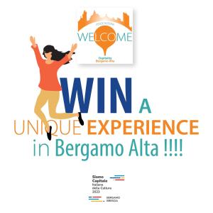 a poster for win a refugee experience in bergamo alfail at B&B Entro Le Mura in Bergamo